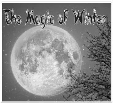 The Magic of Winter — full moon over snowy winter trees
